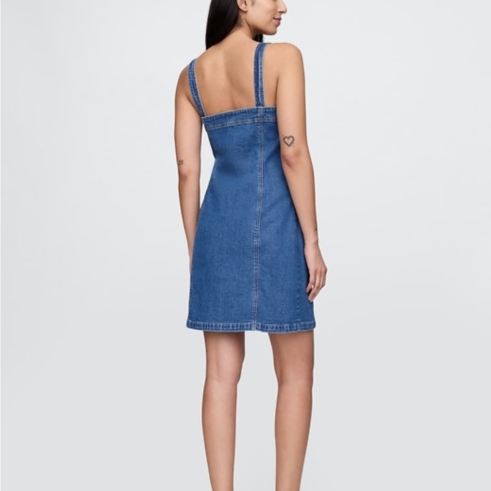 GAP Blue Buttoned Mini Sundress - Picture 2 of 9